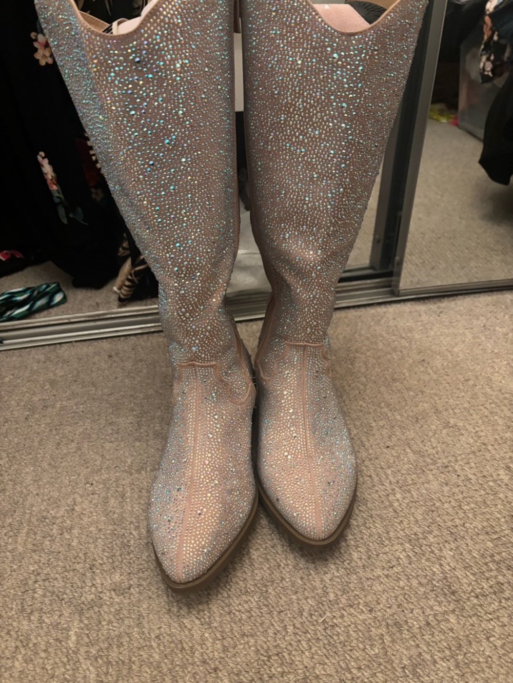 torrid Pink Iridescent Rhinestone Over-the-Knee Boots